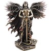 Resin Statues Bronzed Seraphim Six Winged Guardian Angel with Sword