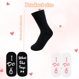 ALLY-MAGIC Wedding Gifts, Groom and Bride Engaged Crew Novelty Couple Matching Wedding Socks for Her Him Couple, Mr and Mrs Gift, Bride to Be Gift, Christmas Gifts Y8HBQLWZ