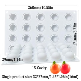 3D Silicone Sphere Molds,Sphere Chocolate Cookie Round Ball Mold