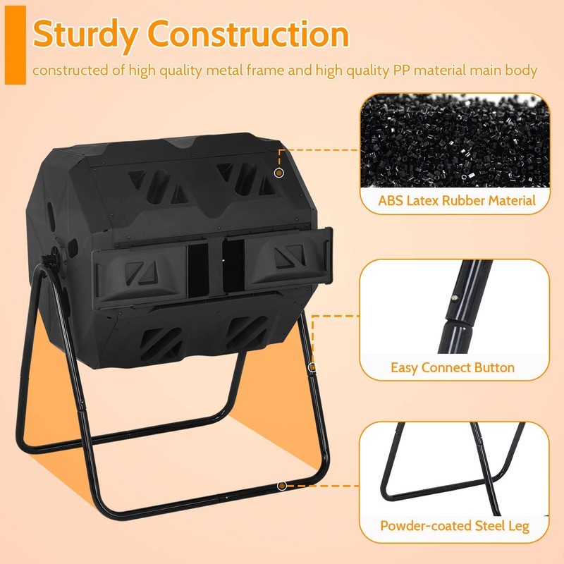 Capacmkseh 43 Gallon Compost Bin Outdoor Compost Tumbler Outdoor Composting
