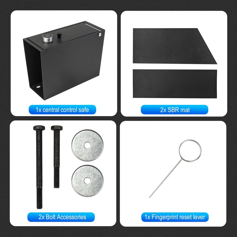 3mirrors Center Console Safe Gun Safe Box with Fingerprint Lock