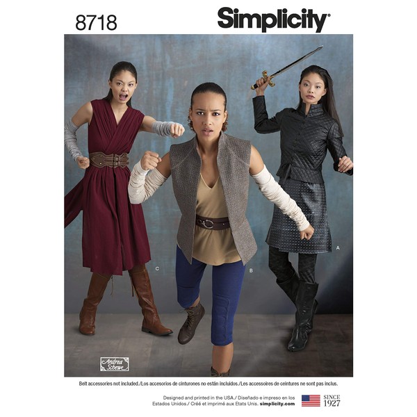 Simplicity Sewing Pattern H0200 / 8718 - Misses' Warrior Costumes,