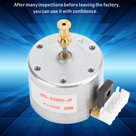 Fayelume 12 V DC Motor, 78 RPM Low RPM Electric Motor, Motorized Turntable, with 25 MM Mounting Holes, for Most 3 Speed Vintage Record Player