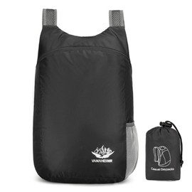 Taiyyi Ultralight Folding Backpack, Waterproof, Ultralight Backpack, Travel Backpack, Small Hiking Backpack for Men and Women, Suitable for Camping, Hiking, Cycling (Black)