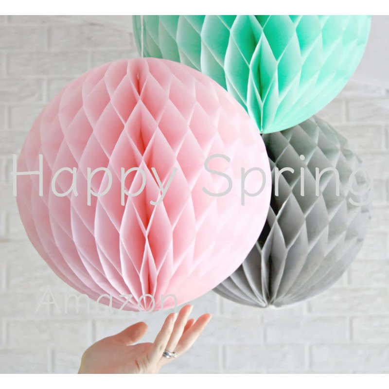 Happy Spring Party Honeycomb Balls, Set of 5, Event Decorations