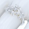 PRSTANI Sterling Silver Spilt Tree Branch Prong-Set Simulated Marquise Diamond