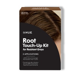 dpHUE Root Touch-Up Kit for Resistant Grays, Light Brown - Permanently Cover Difficult, Stubborn Gray Hair - 2 Applications Included - Vegan & Leaping Bunny Certified