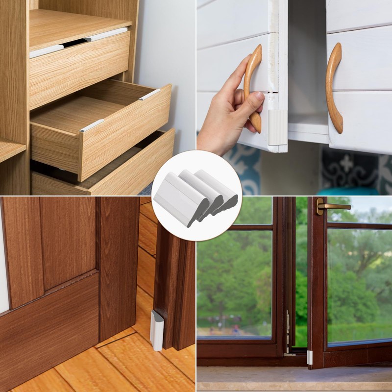Wedge-Shape Window Weather Stripping Door Frame Seal Strip 2Pcs×196" White,Upgrade