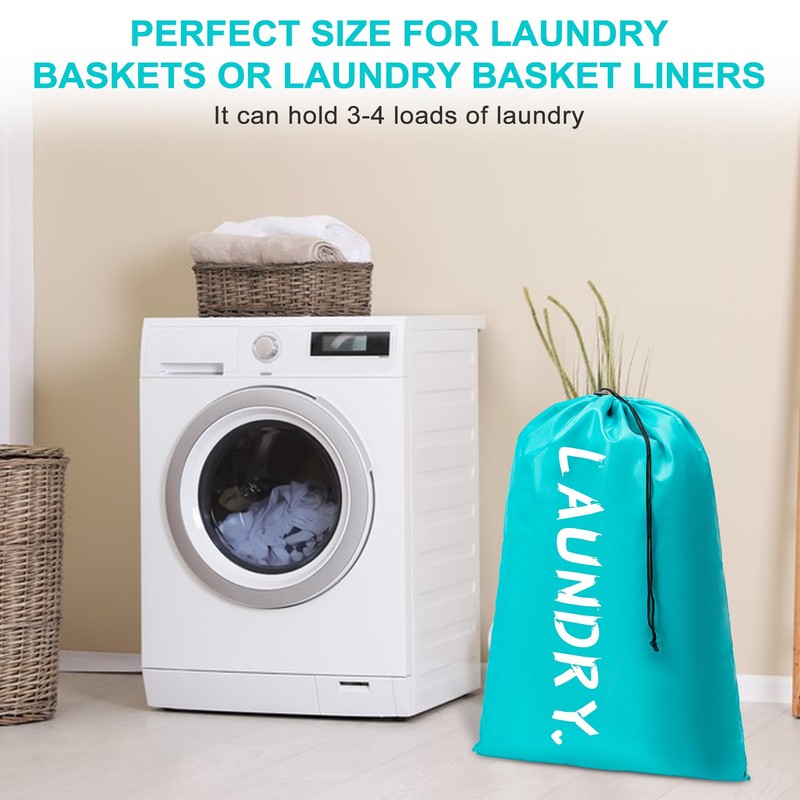 2 Pack 28" x 40"Travel Laundry Bag, Machine Washable Dirty