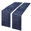 JYFLZQ Navy Blue Sequin Table Runners 12" x 108" Pack