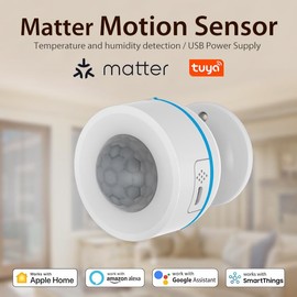 PHOVOLT Matte Motion Sensor, Intelligent Motion Sensor for Home Security, Wireless Motion Sensor with Remote Monitoring App, Works with HomeKit, Alexa, Google Home