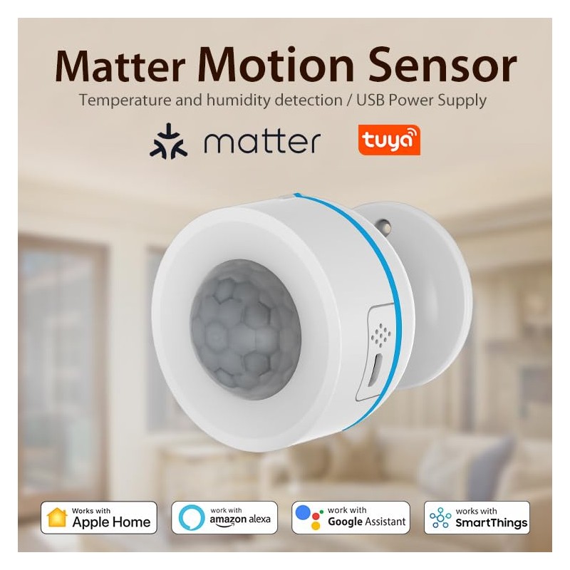 PHOVOLT Matte Motion Sensor, Intelligent Motion Sensor for Home Security,