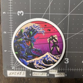 Aliens Fighters  Adult Humor Sticker For Skateboard Phone Guitar Ect Mat120c