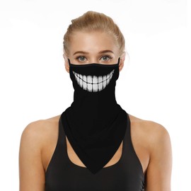 YAYOUREL C Bandana Neck Gaiter Face Mask Covering Bandanas for Men Women Summer UV Cooling Face Scarf Mask Cover Ear Loop Hole Triangle Facemask for Fishing Running Cycling Hiking