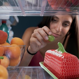 Cute Butter Dish with Lid for Countertop,Strawberry Butter Dishes Containers,Ceramic Butter Keepers and Holder,Strawberry Kitchen Decor(Red)