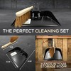 Metal Dustpan and Brush Set Featuring Flat Lip for Better