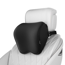 Crofy 2-Pack Car Neck Pillow, Softness Car Headrest Pillow for Driving with Adjustable Strap, 100% Memory Foam and Breathable Removable Cover, Comfortable Ergonomic Design, 4.7 Inches Thick