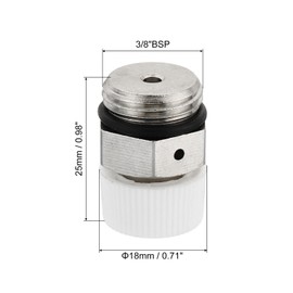 PATIKIL 3/8" BSP Male Thread Manual Radiator Air Vent Valves, 2 Pack Nickel Plated Brass Plug Valve No Need Key for Radiator Heater, Silver White