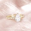 Mameloly 1.5CT Teardrop Engagement Rings for Women 14K Gold Plated