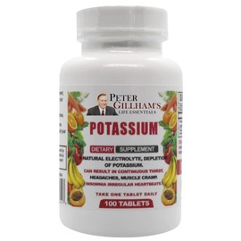 Peter Gillham’s Life Essentials Potassium Gluconate tablets 595mg, 100 Tablets, Support Electrolyte Balance, Made in USA (Package May Vary)