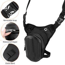 QWORK® Leg Bag Waterproof Drop Leg Bag, Wear-Resistant Thigh Bag for Men and Women, Waist Bag, Thigh Bag for Motorcycle & Outdoor Sports, Hip Bag for Cycling & Hiking