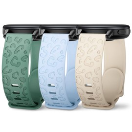Wizvv Leopard Engraved Bracelet - 18/20/22mm, Compatible with Garmin Venu/Venu 2S/Forerunner 55