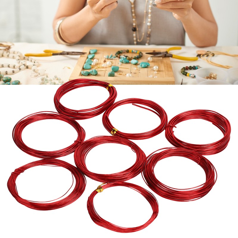 8 Rolls 0.6‑3mm DIY Jewelry Beading Wire Aluminum Craft Wire
