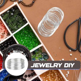 Snblzhef 300 Loop Bracelet Wire Jewelry Wire Memory Beading Wire Bracelet Wire for Beads Silver Jewelry Memory Beading Wire