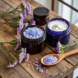 UPBUD 2oz Amber & Blue Small Glass Jars with Lids - 40 Pack Leakproof Cosmetic Containers with Inner Liners, Wide-Round Smooth Mouth, Sealable for Creams, Lotions, Essential Oils, Travel Samples