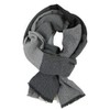Rotfuchs Woven Scarf Checked Herringbone Fashion Grey White 100% Wool