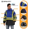 DPSAFETY Reflective Rain jackets for men waterproof,Hi Vis Safety Coat