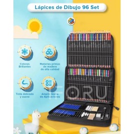 Set 96 Lápices De Color Al Óleo Y Dibujo Iforu Con Estuche Y Accesorios