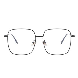 Dollger Blue Light Blocking Glasses women Anti Glare UV Filter Computer Gaming Glasses Retro matal square Eyeglasses Frame BLACK