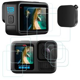UGpine 9 pcs Screen Protector Compatible with GoPro HERO 13 Black, Ultra Clear Tempered Glass Screen Protector + Tempered Glass Lens Protector + Tempered Glass Front LCD Display Film for GoPro HERO 13 Accessories
