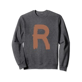 Creative Bold Leather Letter R - Design - Alphabet - Marker Sweatshirt