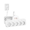 Flat Plug Multiple Socket with Switch, 5-Way Power Strip, Individually