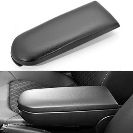 Kit de Reposabrazos de Tapa de Consola Central, Funda Reposabrazos Coche Cuero Artificial Negro Compatible para Volkswagen/Golf 4/MK4/Passat B5/Bao Lai/POLO/Jetta(negro)