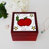 CafePress Apple And Worm Memory Keepsake Jewelry Box, 5"x5"x3.75"