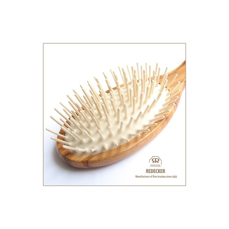 Redecker Wood Pin Brush, Oval L Size (Olivewood)