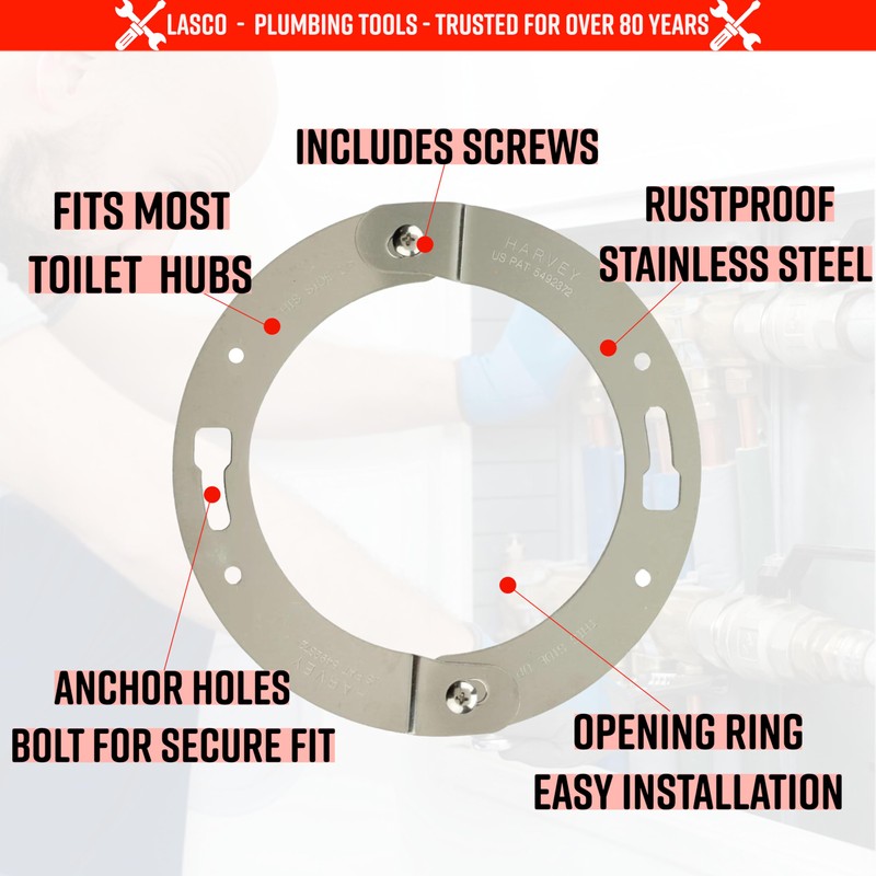 Lasco Toilet Flange Repair Stainless Steel Split Ring