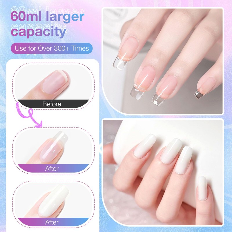 GELLAKTIK All-in-One Solid Builder Nail Gel Kit: 60g Hard Gel