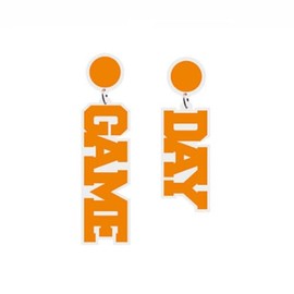 Acrylic Game Day Dangle Earrings Rugby Football Earrings Game Day Team Sports Fan Earrings Gifts for Women-Orange