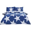 Rapport Stars Reversible Duvet Cover Bed Set, Polycotton Navy,2 pieces,