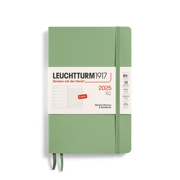 LEUCHTTURM1917 370656 Weekly Calendar & Notebook 2025, Paperback B6+ Softcover