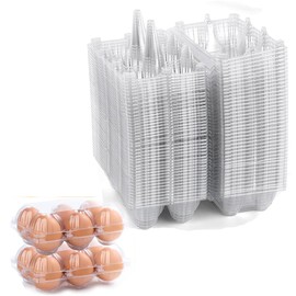 EYSOLD 50-Pack Reusable Clear 6-Egg Cartons with Locking Lids - Eco-Friendly, Lightweight & Stackable for Home, Farm, Market & Travel Storage