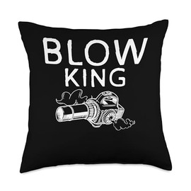 Blow King Autumn Leaf Blower Throw Pillow