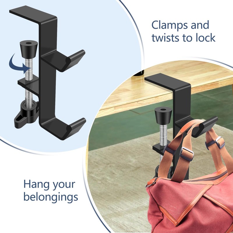 Bayyeskey Desktop Hook Under-Table Handbag Hanger Wallet Hook Simple for