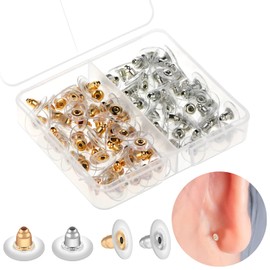 WLLHYF Pack of 100 Earring Backs Fish Hook Bullet Clutch Earring Clasps for Fish Hooks Hypoallergenic Earrings Stopper for Women Girls