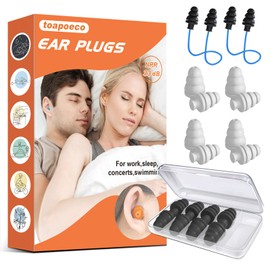 Ear Plugs for Sleeping Noise Cancelling,Reusable Earplugs for Sleeping, Concert, Snoring, Travel, Comfortable Type,33dB NRR 8 Pairs 2 Colors2