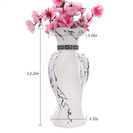 Serdic Modern Decorative Vases for Home Decor,White Ceramic Vase for Home Decor,Ceramic Vase for Centerpiece,Living Room,Bedroom,Large Farmhouse Flower Vase (30cm White)